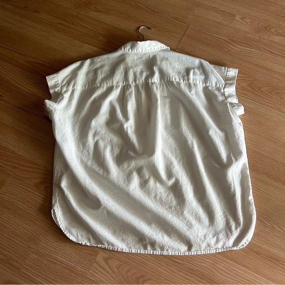 Madewell White Buttoned Relaxed Cap Sleeve Top Medium - Picture 6 of 6